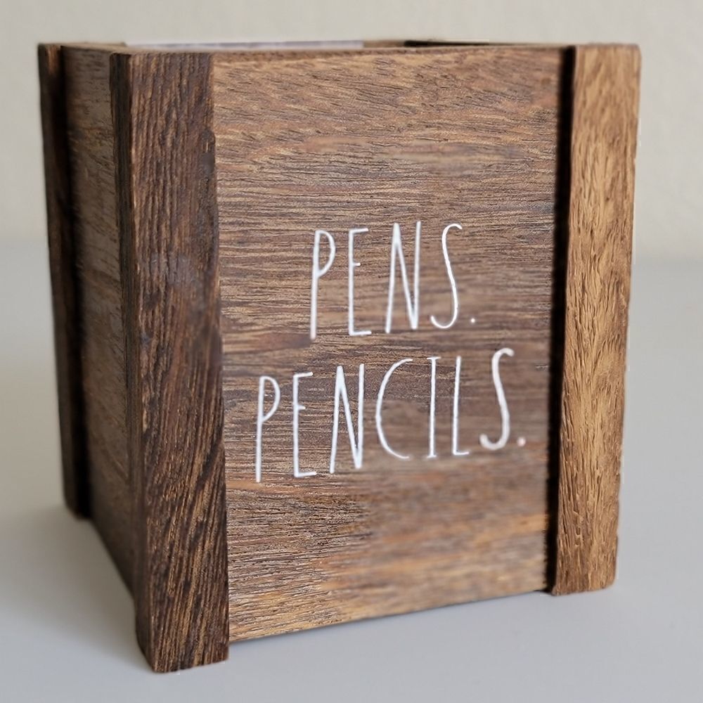 Rae Dunn Pens Pencils Wooden Office Desk Storage - Picture 5 of 12